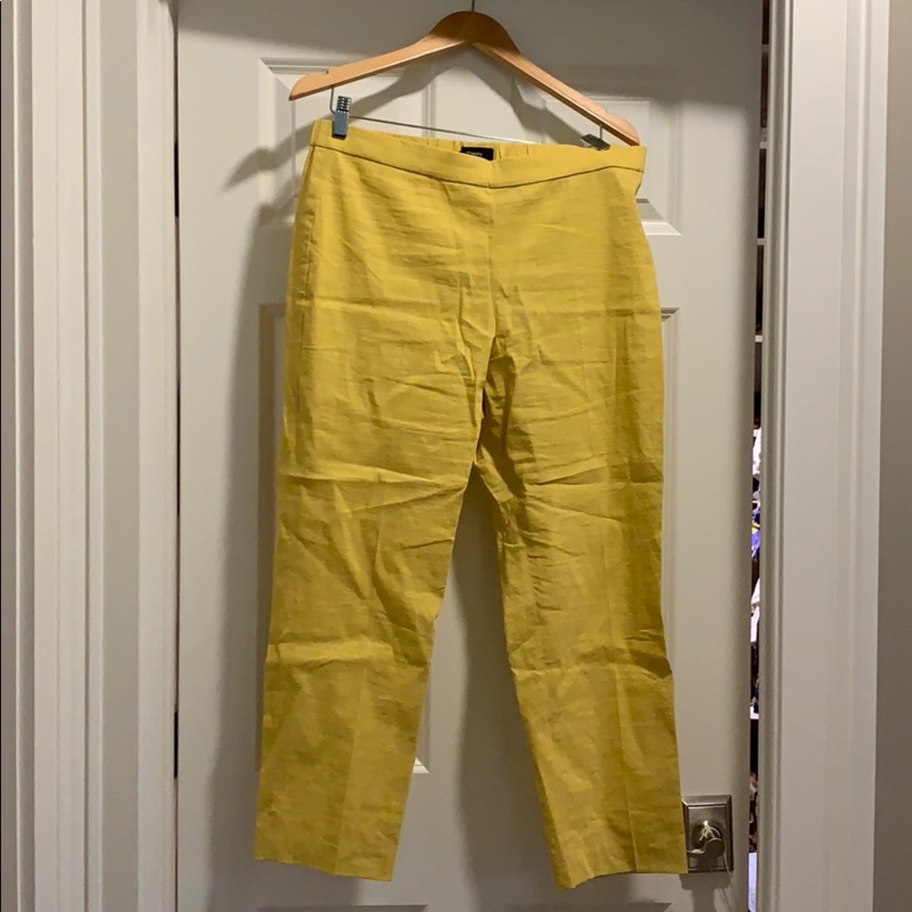 Theory linen pull on cropped pants